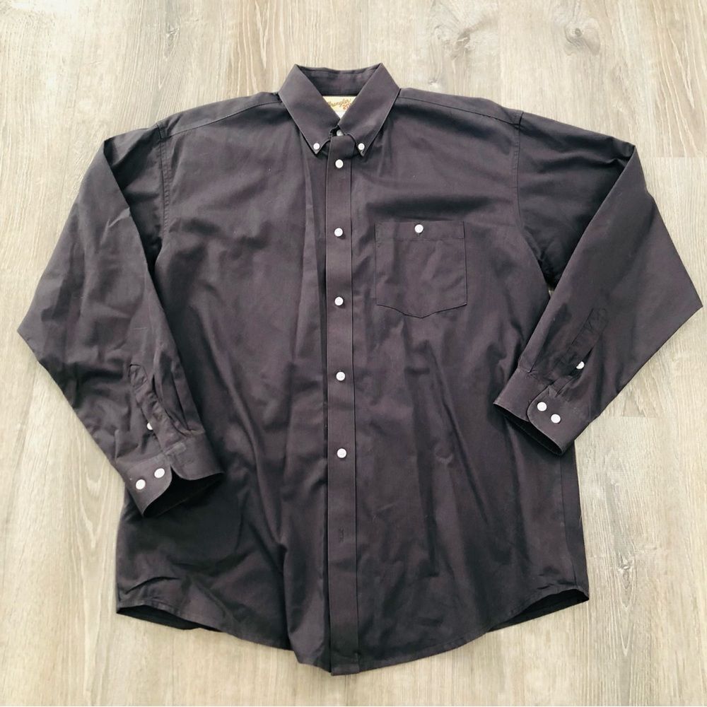 Wrangler 20x Long‎ Sleeve Western Button Up Long Sleeve Shirt Gray Mens Large